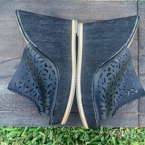 M Maker’s Black High Heel Wedges